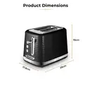 Tower T20083BLK Saturn 2-Slice Toaster with 7 Browning Levels, Defrost/Reheat/Cancel, Black image 7