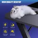 GTPlayer Bureau de jeu robuste, 120 x 60 cm, Surface en fibre de carbone, Crochet pour casque, Noir image 7