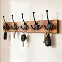 JU7CER Kitchen and bathroom storage hanging rackWall-mounted Kitchen & Bathroom Storage Rack, Multifunctional Storage Hanger, Modern Style, Multifunctional Hook Rail 45 centimeters in length image 3