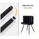 CLIPOP Velvet Dining Chairs Set of 2 Vanity Chair with Petal Back and Metal Legs, Modern Makeup Chair for Bedroom Dressing Table Kitchen Living Room black 45*47*82cm image 5
