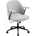 CLIPOP Home Office Chair Fabric, Ergonomic Computer Desk Chair, Swivel Chairs with Arms and Wheels, Padded Cushion Seat & Back Support for Study, Work Modern 0700 light grey single 61*63.5*95 cm image 0