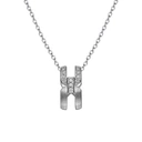 ALAIN MICHAL Intertwine S925 Collier en Argent Sterling - Finition Givrée avec 43 Diamants Synthétiques Blancs, Pendentif Statement image 0
