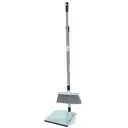 Stofpan en handborstelset van 25,5 cm breed met 70 cm ijzeren steel, blauw, 80 mm borstelharen image 0
