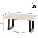 CLIPOP Upholstered Dining Bench, 100 cm Velvet Padded Seat, Ottoman Bench Hallway Bench with Sturdy Metal Legs, Dining Room Bench Seating for Entryway Living Room Bedroom Cream image 1