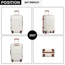 Kono Luggage Sets of 2 Piece Lightweight 20 inch ABS Hard Shell Travel Carry on Suitcase with TSA Lock + 12 inch Portable Hand Cabin Case (Cream White) image 7