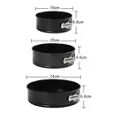 PURECOOK Moules à Gâteau en Acier au Carbone | Noir | avec Fermetures | Ensemble de 3 Moules Ronds Antiadhésifs image 1