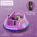 Costway Voiture électrique pour enfants 12 V, rotation à 360 degrés, avec musique, lumières et télécommande, violet image 7