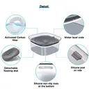 Blinkit 0139 Pet Floating Water Bowl / Basic Dog Bowl, 4L Large Capacity, Slow Drinking Splash-Proof Design, Built-in Filter for Water Quality, Transparent Gray image 1