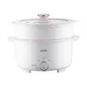 Plodon 1000 W 2,8 L Multifonctionnel Anti-adhésif Marmite électrique avec cuiseur vapeur Cuiseur électrique de voyage Fondue avec double contrôle de puissance pour nouilles ramen/pâtes/œufs/soupe/flocons d'avoine image 1