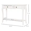 HOMCOM Console Table Modern Sofa Side Desk with Storage Shelves Drawers for Living Room Entryway Bedroom Ivory White image 2