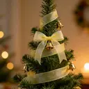 JU7CER 2-piece set, 2.5cm wide, 45m length (cream yellow) floral bouquet decoration tulle ribbon braided ribbon bow floral gift wrapping ribbon image 2