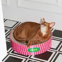 ZEZE Retro Heart Shaped Cat Scratcher Bed, Scratch Resistant, 2 in 1 Claw Grinding & Rest Bed image 1