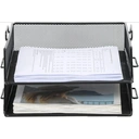Senhoglb Bac à courrier A4 à 2 niveaux en maille métallique, empilable, Noir, Offre Nouvel An, Meilleurs choix cadeaux image 2