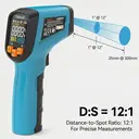 Tilswall Infrared Thermometer Gun, Laser Temperature Gun, -50°C~600°C (-58F~1112F) with Adjustable Emissivity, for Cooking/Pizza Oven/BBQ/Vehicle Repair, Meat Thermometer included,Not for Human image 7