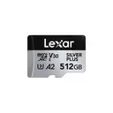 Lexar Silver Plus Micro SD Card 512GB, Up to 205MB/s Read Speed, 150MB/s Write Speed, Memory Card Micro SD with SD Adapter, UHS-I, A2, U3, V30, Class 10, 4K UHD microSDXC image 0