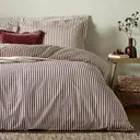 Yard Pillowcase Pair Hebden Narrow Stripe Beetroot image 1