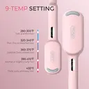 Tymo ROVY 32mm Negative Ion 3-Barrel Waver, Trendy Curler, Ceramic-Heated Barrel, Deep Waves, 9 Temperature Settings, Negative Ion Technology, Beginner-Friendly, Easy to Use, Pink, Top Gift Picks image 6