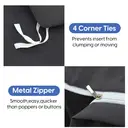 MEEALLHOME Parure de lit en flanelle lavée gris foncé - 1 housse 155 x 220 cm et 2 taies 80 x 80 cm image 6