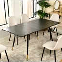 Table à Manger URBAN Motif Marbre Noir Rectangulaire Extensible 120-160/80/75cm image 3