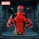 1pc Marvel Deadpool Piggy Bank Officially Licensed 3D PVC Waterproof Shatterproof Figurine Money Box Coin Bank Home Decor Collectible Desktop Organizer Savings Jar Heart Gift image 4
