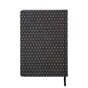 Jubiluu Carnet ligné A5 à couverture rigide en tissu avec marque-page et élastique - Navy Dots image 1