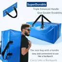 Storage bags with lids, 8-pack, heavy-duty moving cardboard box, large size with zipper and handles, suitable for clothing storage, moving, camping, storing bedding, etc.,73*34*37cm image 2