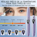 SUNLUXY S600 Recourbe-cils électrique pour courbure naturelle longue tenue, avec affichage LED de la température et de la batterie, arrêt automatique de sécurité - Violet image 5