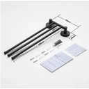 Auralum Lot de 2 barres de serviettes de salle de bain en acier inoxydable, 3 bras, pivotantes à 180° image 4