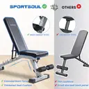 SPORTSOUL Banc d'exercices réglable pour salle de sport à domicile, banc d'entraînement de force pliable avec capacité de charge de 610 lb, 6 x 3 x 3 réglable image 5