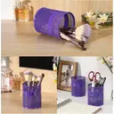 Senhoglb Lot de 2 organisateurs de bureau en maille - Violet image 4