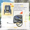 PawHut Folding Dog Bike Trailer Pet Cart Carrier for Bicycle Travel with Hitch Coupler in Steel Frame Blue image 1