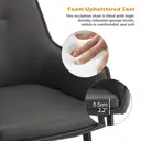 CLIPOP Occasional Dining Chairs Set of 2 Faux Leather Padded Kitchen Chair Accent Armchair with Backrest and Metal Legs, Lounge Living Room Reception Chairs 0224 grey 56*50*89 cm image 5