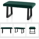 CLIPOP Upholstered Dining Bench, 100 cm Velvet Padded Seat, Ottoman Bench Hallway Bench with Sturdy Metal Legs, Dining Room Bench Seating for Entryway Living Room Bedroom Green image 8