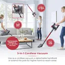 Tower VL40 Pro 3-in-1 Cordless Vacuum Cleaner with Cyclonic Suction, Turbo Pet and Upholstery Brush, 1L Capacity, 22.2V - Red, T513014 image 2