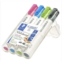 STAEDTLER Lumocolor Marqueurs tableau blanc - Pointe ogive 2 mm - Tons vifs - Lot de 4 image 1