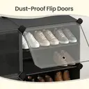 SONGMICSHOME Modular Shoe Storage Cabinet, 10-Compartment Organiser with Doors, Plastic Panels and Steel Frame, Entryway, Black image 7