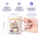 Alphynix 1 Mug blanc 33cl avec jeu de mots scientifique "TECHNIQUEMENT, L'ALCOHOL EST UNE SOLUTION" & illustration chat en smoking, cadeau de Noël ou Thanksgiving humour scientifique,Le cadeau de la saint-valentin, cadeau d’anniversaire image 7