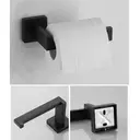 JORDAN&JUDY 5-Piece Black Towel Rack Set, Bathroom Storage, Stylish & Functional image 5