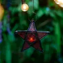 Red Glass Star Lantern Hanging Ornaments Set of 1 image 3