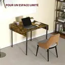 HOMCOM Table de salle à manger pliante table de cuisine extensible avec 2 rabats style industriel rectangulaire pour petit espace, table à abattant pour 2-4 personnes, marron rustique image 5