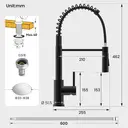 Cecipa Robinet de cuisine à ressort, pivotant à 360°, 2 modes de jet image 2