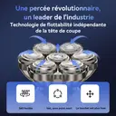 Qiman 8009 Rasoir à 7 têtes avec écran LED intelligent et base de recharge image 4