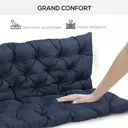 Outsunny Coussin de banc matelas assise dossier pour banc de jardin coussin balancelle canapé 3 places grand confort 150 x 98 x 8 cm bleu image 4