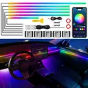 Dreamcolor Ruban LED en acrylique pour intérieur de voiture avec contrôle via application, RGB 14-en-1, 175 pouces, 593 LED néon et synchronisation musicale image 0