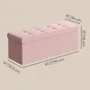Ochama x SONGMICS Storage Ottoman Bench, 38 x 110 x 38 cm, End of Bed Bench, Storage Chest, for Living Room, Bedroom, Entryway, Pink image 4