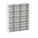 SONGMICSHOME Modular Shoe Storage Cabinet, 12-Compartment Organiser with Doors, Plastic and Steel Frame, Entryway, White image 1