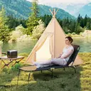 Outsunny Bain de Soleil Pliable transat inclinable 4 Positions Chaise Longue 3 Coussins fournis Noir image 8