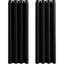 PONY DANCE Rideaux occultants à œillets, Largeur 66 x Hauteur 54 pouces, 2 panneaux, noir image 0