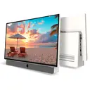 METZ MPE7000Z Téléviseur portable 24 pouces FHD Google TV, batterie intégrée, design monocoque blanc, charge 12V, poignée de transport en cuir, triple tuner et installation gratuite image 9