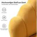 Fauteuil en Velours HULALA HOME avec Dossier Épais, Design Moderne et Pieds Dorés, Idéal pour le Salon et la Chambre, Jaune image 5